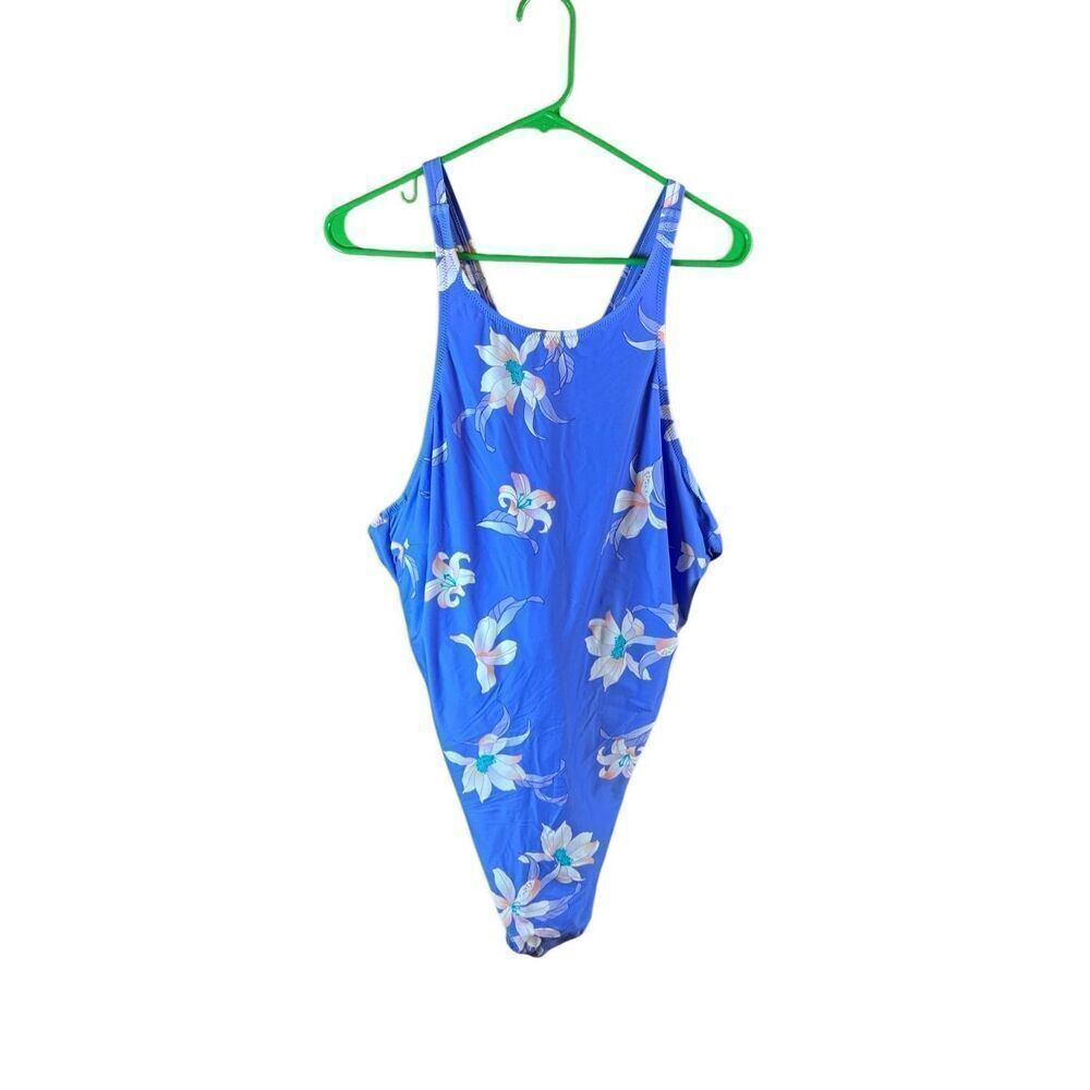 Sonsie By Gracing Swim Suite One-Piece Floral periwinkle With Underwire 24W